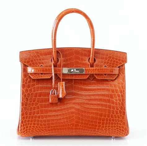 hermes blue orange crocodile bag|genuine crocodile bag.